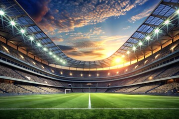 Wall Mural - stadium 3d rendering, the imaginary soccer arena
