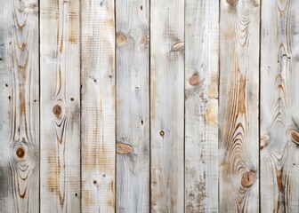 Wall Mural - Rustic whitewashed wooden wall paneling features distressed texture and prominent wood grain, evoking a charming farmhouse style ambiance with vintage country charm.