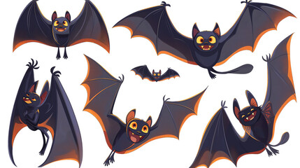 Wall Mural - Halloween bat cartoon illustration