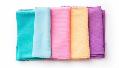 colorful towels isolated on white