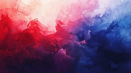 Poster - An abstract watercolor background with red and blue swirls blending together, symbolizing harmony, creativity, energy, passion, and fluidity.