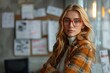© Kishan - Pensive businesswoman holding a smartphone in a creative office, Generative AI
