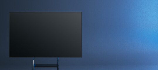 Aufkleber - Modern blackboard on an easel against blue background. 3D Rendering
