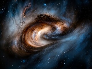 Wall Mural - semi close-up of an abstract depiction of the milky way, symbolizing the vastness and beauty of the 