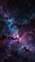 Wall Mural - purple cosmic nebula abstract background design copy space illustration art