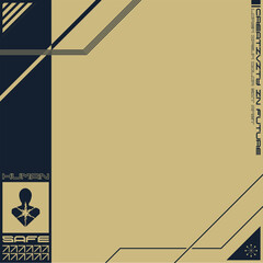 Poster - Abstract Light Brown and Black Futuristic Frame Template with Brutalism Simple Design