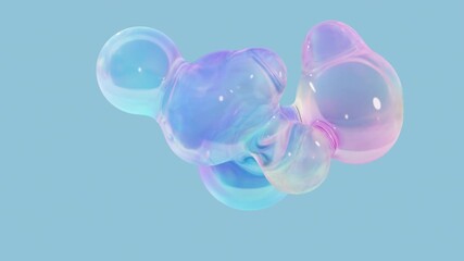 Aufkleber - Metaball animation of morphing liquid blobs. Background of 3D Abstract Colorful Metaballs. in Ultra HD 4K. a seamless, looped 3D animation.