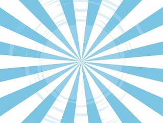 Poster - Light blue and white background with rays of light, illustration in the style of flat design, simple shapes