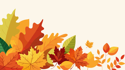 Canvas Print - beautiful composition of autumn leaves vector illustration