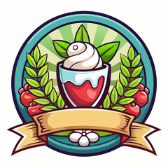 Sticker - food logo store company vector illustration