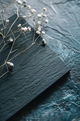 Wall Mural - A black and white photo of a flower on a black background