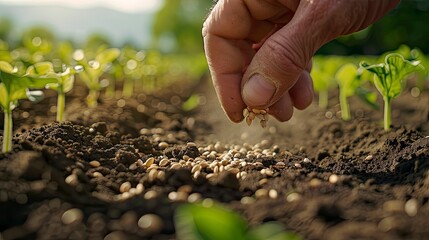 An organic farmer uses a sickle to harvest lavender, the fragrant blooms filling the air with their calming scent. The colorful field and traditional tools create a serene and picturesque scene.