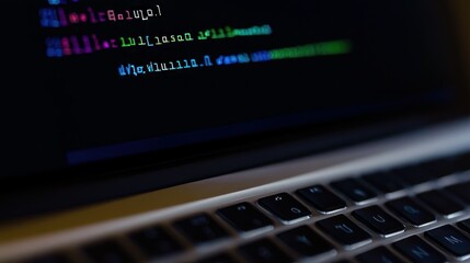 coding on laptop for digital word