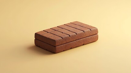 Wall Mural - A brown brick with a yellow background