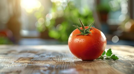 Wall Mural - a close up of a tomato on a table