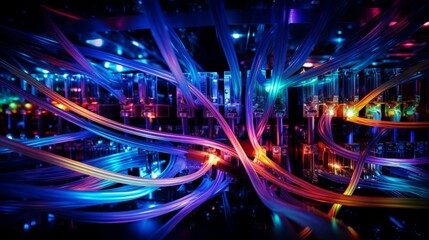 Wall Mural - electronic connection with data transfer, network and communication