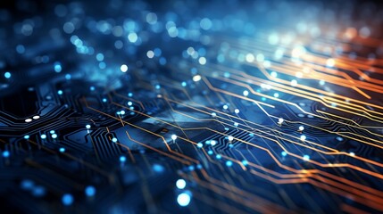 Wall Mural - electronic connection with data transfer, network and communication