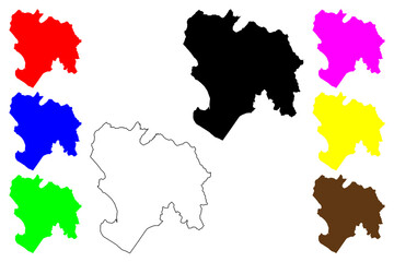  Department of Piura (Republic of Peru, Regions of Peru) map vector illustration, scribble sketch Piura map