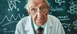 © Lubo Ivanko - Older man - teacher or professor standing in front of blackboard, disapproving look expression on his face. Generative AI