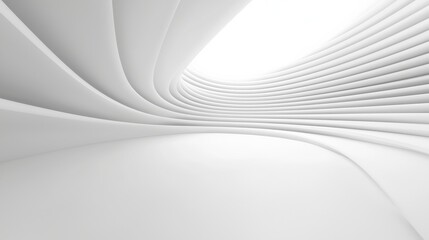 Wall Mural - Abstract Curved White Interior Design with Minimalist and Modernist Architecture Concept