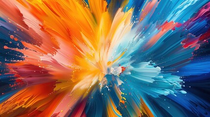 Poster - A vibrant explosion of colors blending seamlessly, creating an abstract masterpiece that captures energy and emotion.