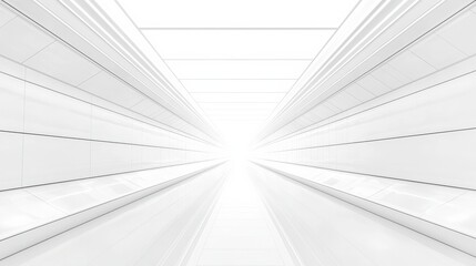 Wall Mural - White Modern Tunnel with Bright Light at the End