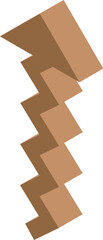 Poster - 3d illustration of a brown arrow pointing up formed by stairs, isolated on a white background