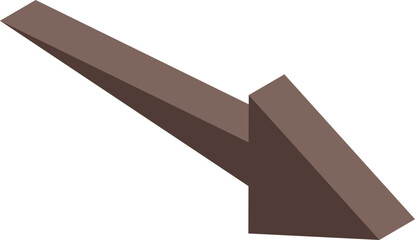 Poster - Arrow pointing down and to the left rendered in a three dimensional style