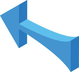 Poster - 3d arrow pointing left indicating a direction or choice