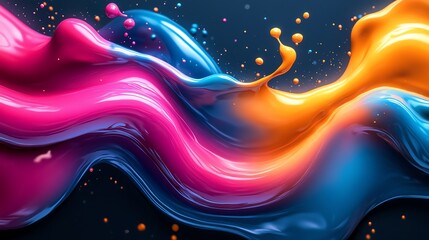 Poster - Abstract liquid splash backgrounds in bold colors