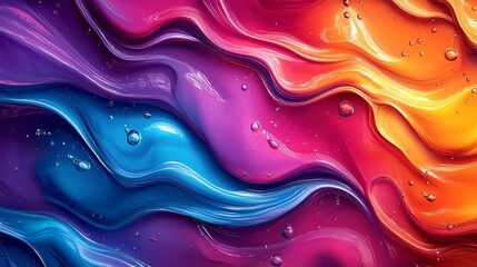 Poster - Abstract liquid splash backgrounds in bold colors