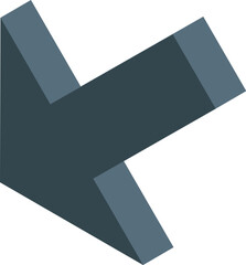 Poster - 3d arrow pointing down and left, ideal for concepts related to movement or decline