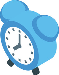 Poster - Blue alarm clock showing time passing in isometric view