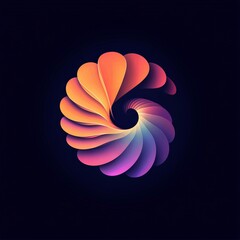 Colorful swirling design element. A vibrant design element with colorful gradients, forming a captivating swirling pattern. Ideal for modern and abstract projects.