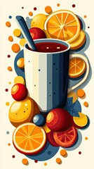 Wall Mural - Colorful Beverage with Fresh Fruits and Garnish