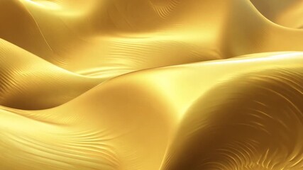 Poster - Dynamic Animation of Flowing Gold Waves Over Soft Surface Generative AI