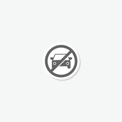 Poster - No car parking sign sticker isolated on gray background