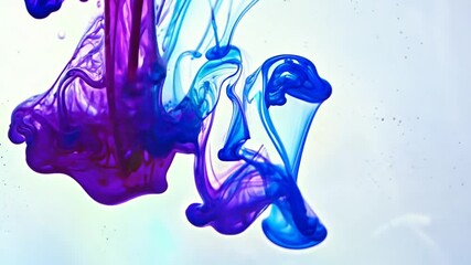 Poster - Colorful Ink Drops Mixing In Water Create Abstract Patterns Generative AI