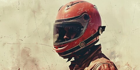 Wall Mural - Intense Racing Driver Portrait