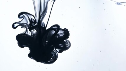 Poster - Black Ink Swirling in Water Creating Abstract Patterns Generative AI