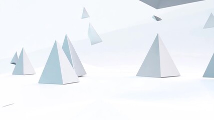 Poster - Floating Pyramids Representing Digital Technology and Innovation Generative AI