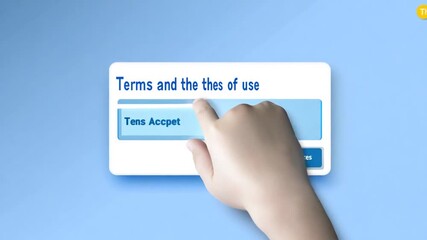 Poster - Mouse Cursor Clicking Terms of Use Checkbox on Blue Background Generative AI
