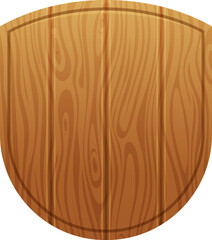 Wall Mural - empty wooden banner shield shape realistic template