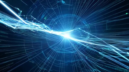 Poster - digital data network connections in high-speed internet technology generative ai