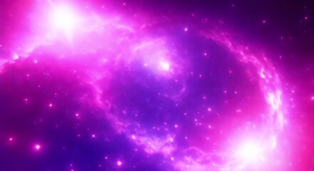 Wall Mural - Seamless loop galaxy exploration through outer space towards glowing milky way galaxy. 4K looping animation of flying through glowing nebulae, clouds and stars field. Magical sparkling stars beauty