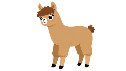 Wall Mural - clipart isolated of cute simple alpaca design