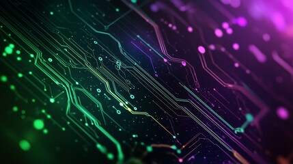 Green and Purple Minimalistic Technology Background