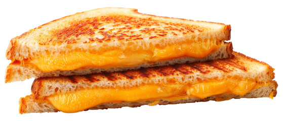 Grilled cheese sandwich with melted cheese.