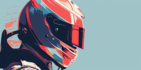 Wall Mural - Bold and Modern Racing Helmet Art