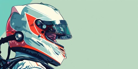 Wall Mural - Dynamic Racer Helmet Illustration